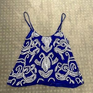 Yumi Kim vibrant blue beaded tank top size small